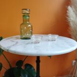 Table bistrot en marbre et fonte