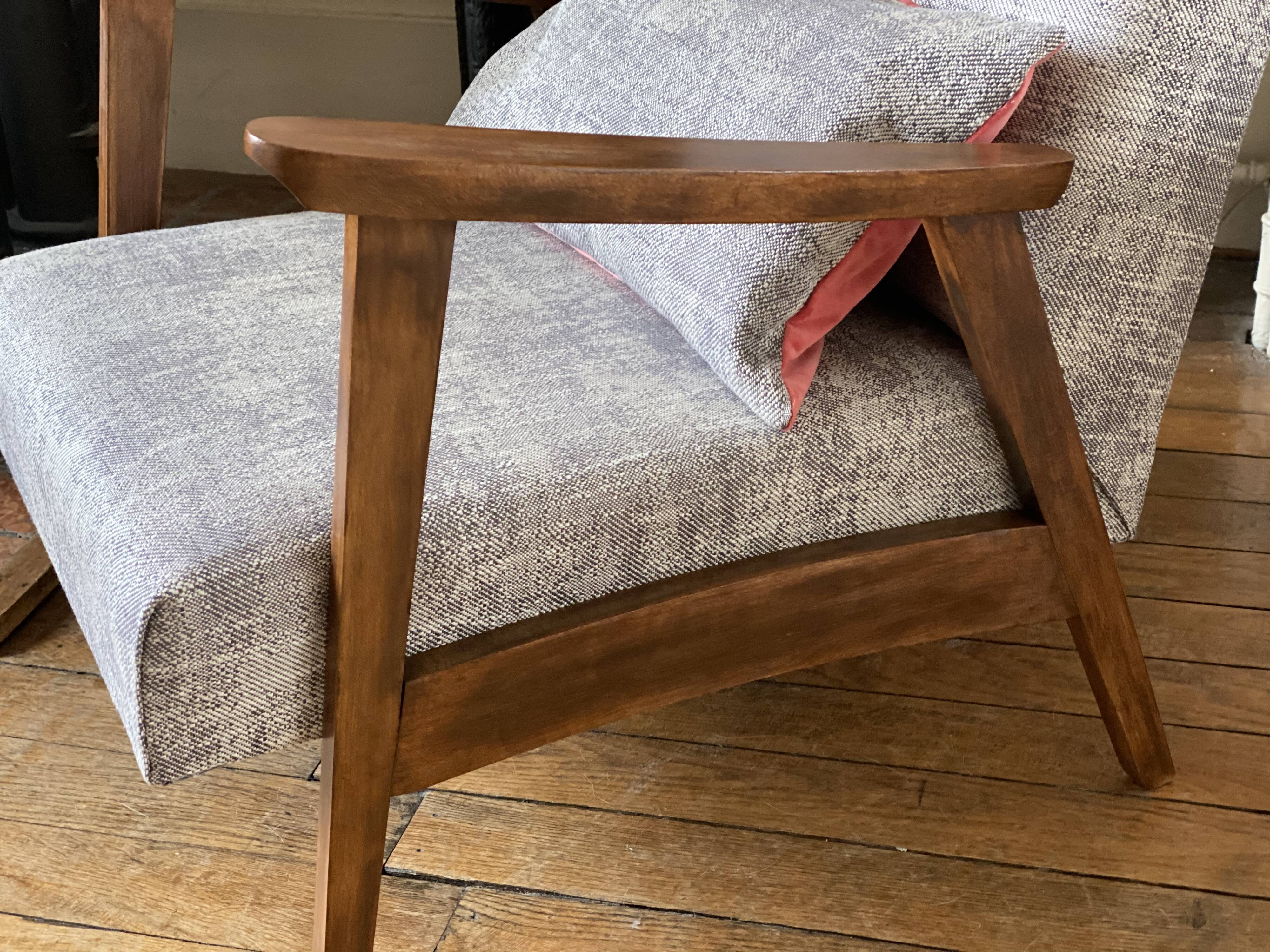Pair of Scandinavian feet compasses armchairs