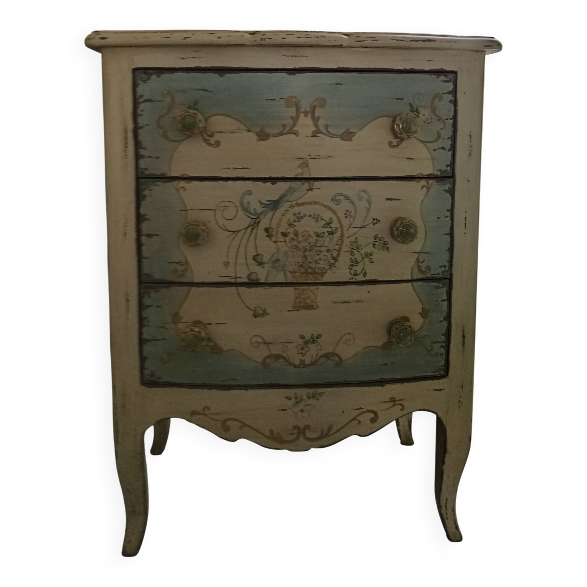Distressed blue chest of drawers PM