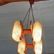 Lustre vintage scandinave en teck et perspex
