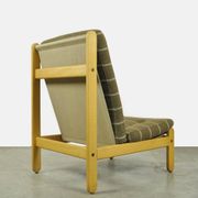 🟡 Vintage oak lounge chair with wool upholstery / Denmark 1960s