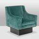 Pair of “Club” armchairs, cubic shape. 1940s.