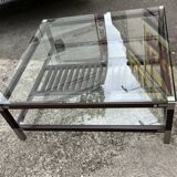 Glass coffee table by Pierre Vandal