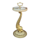 Antique fish-shaped ashtray on a stand in gilded brass and onyx (4.464 kg)