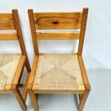 Chaises danoises vintage en pin avec corde en papier par TP Design pour Gm Møbler, années 1970, lot de 6