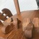 rare set of 6 brutalist chairs in solid oak house De PUYDT 1960 Belgium