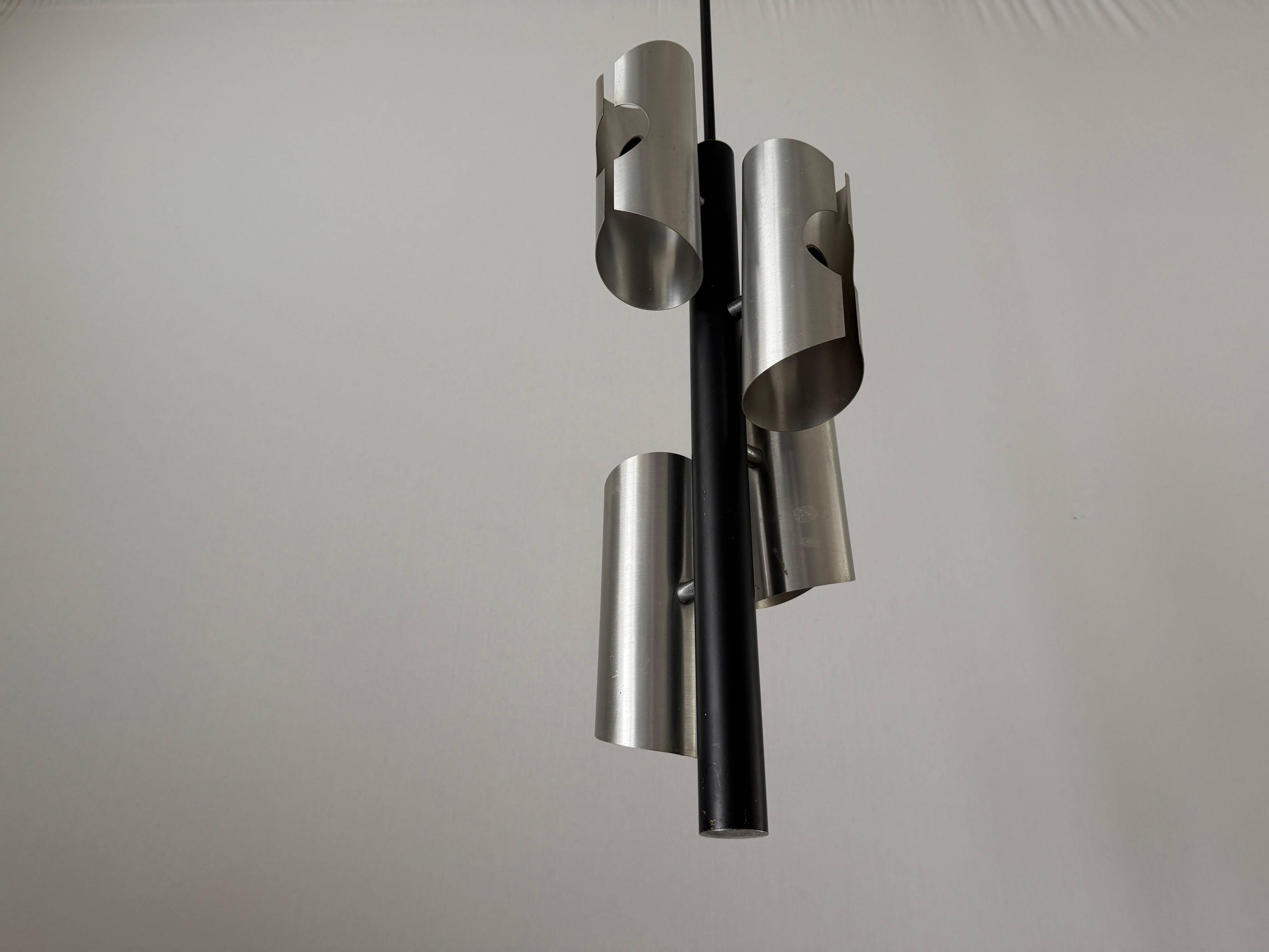 Metal ceiling light with 4 heads, 1960s, Germany