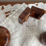 Set of 3 small Thuya wooden boxes