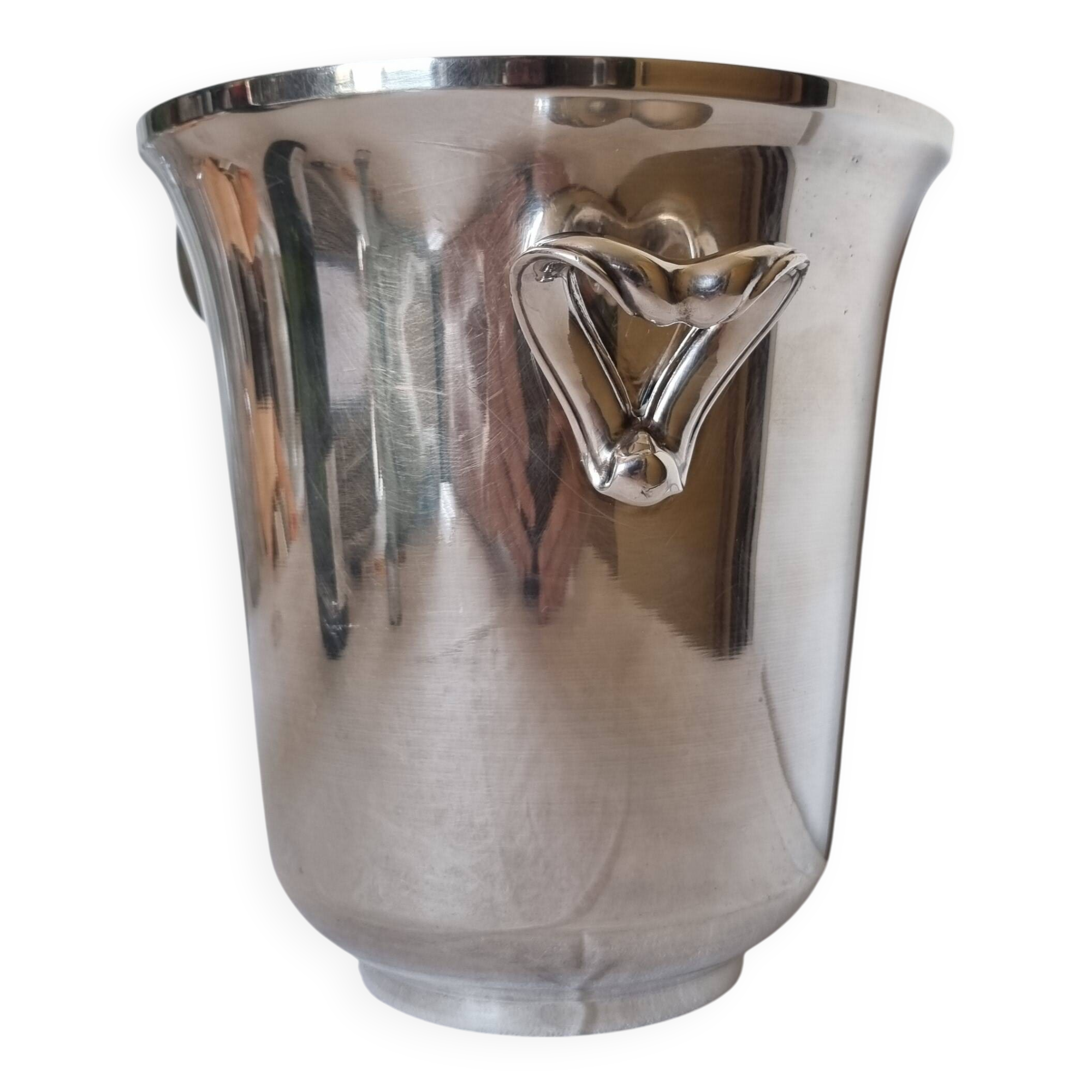 Elegant 1960s Art Deco silver-plated champagne bucket