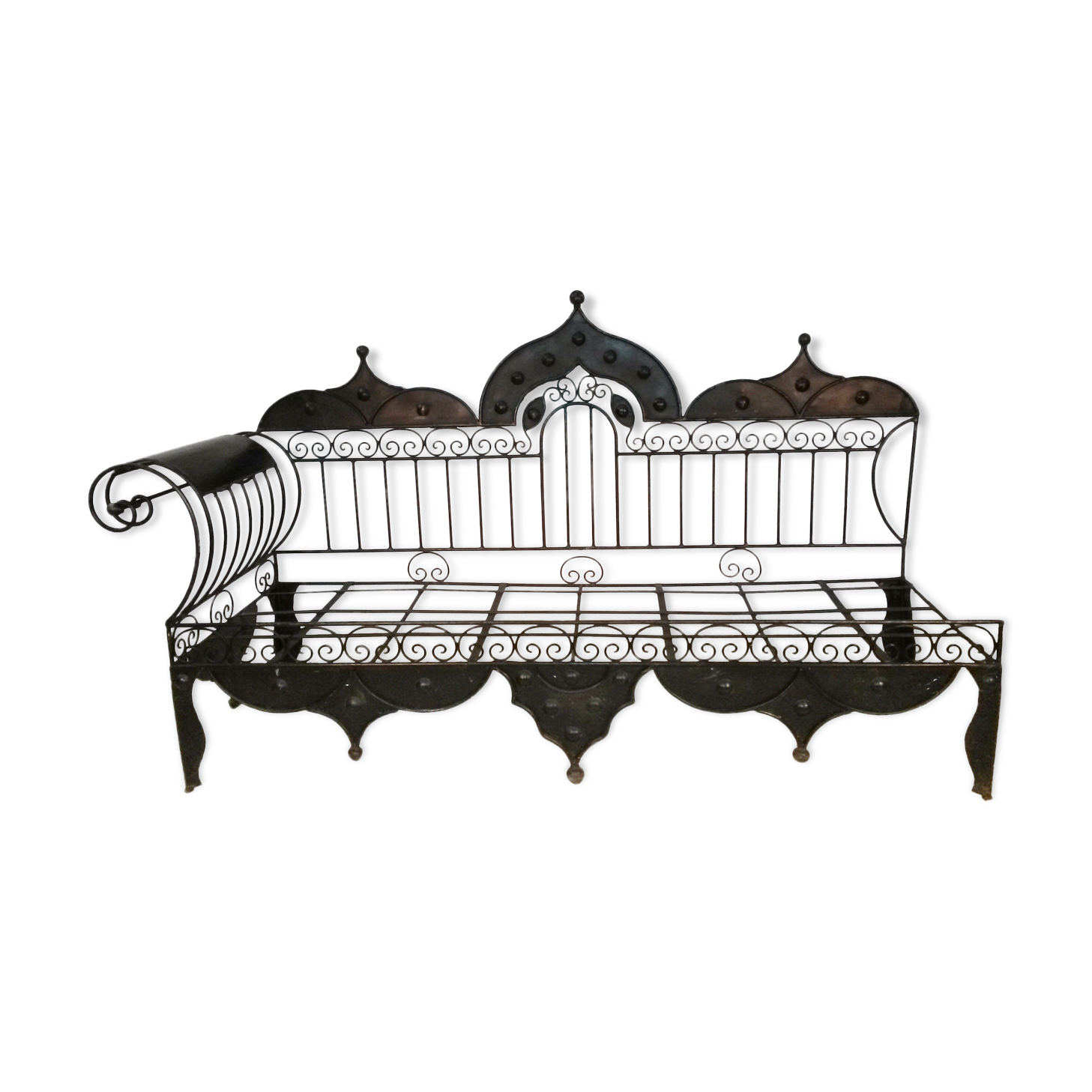 Oriental bench in wrought iron