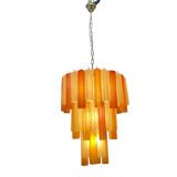 Large Multicolored Murano Glass Tube Chandelier, 1980s
