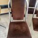 Quatre chaises chrome et velours ras marron design 70