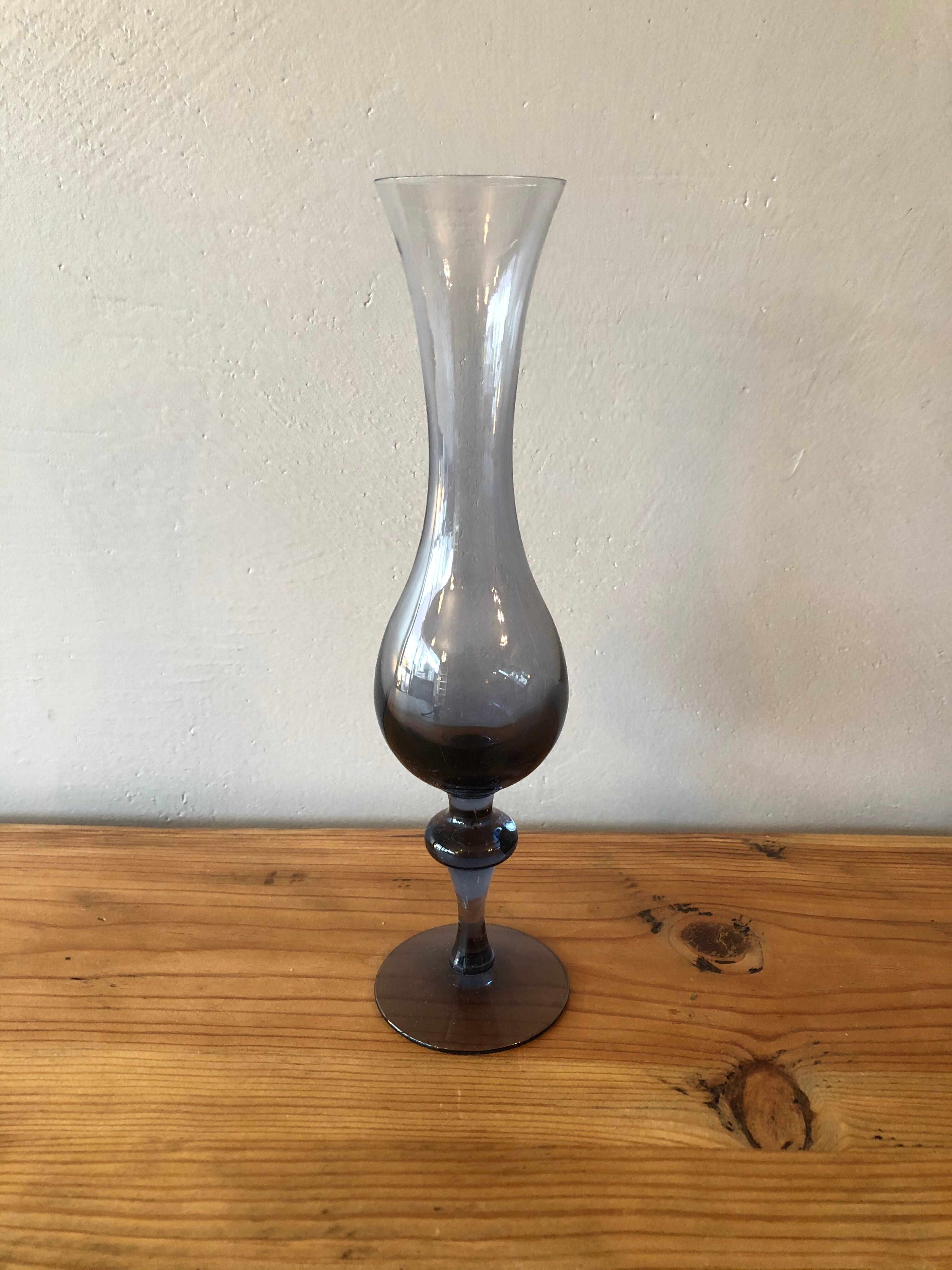 Old smoked glass vase