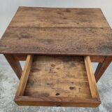 Antique rustic farmhouse table in solid oak, circa 1900s - 84cm