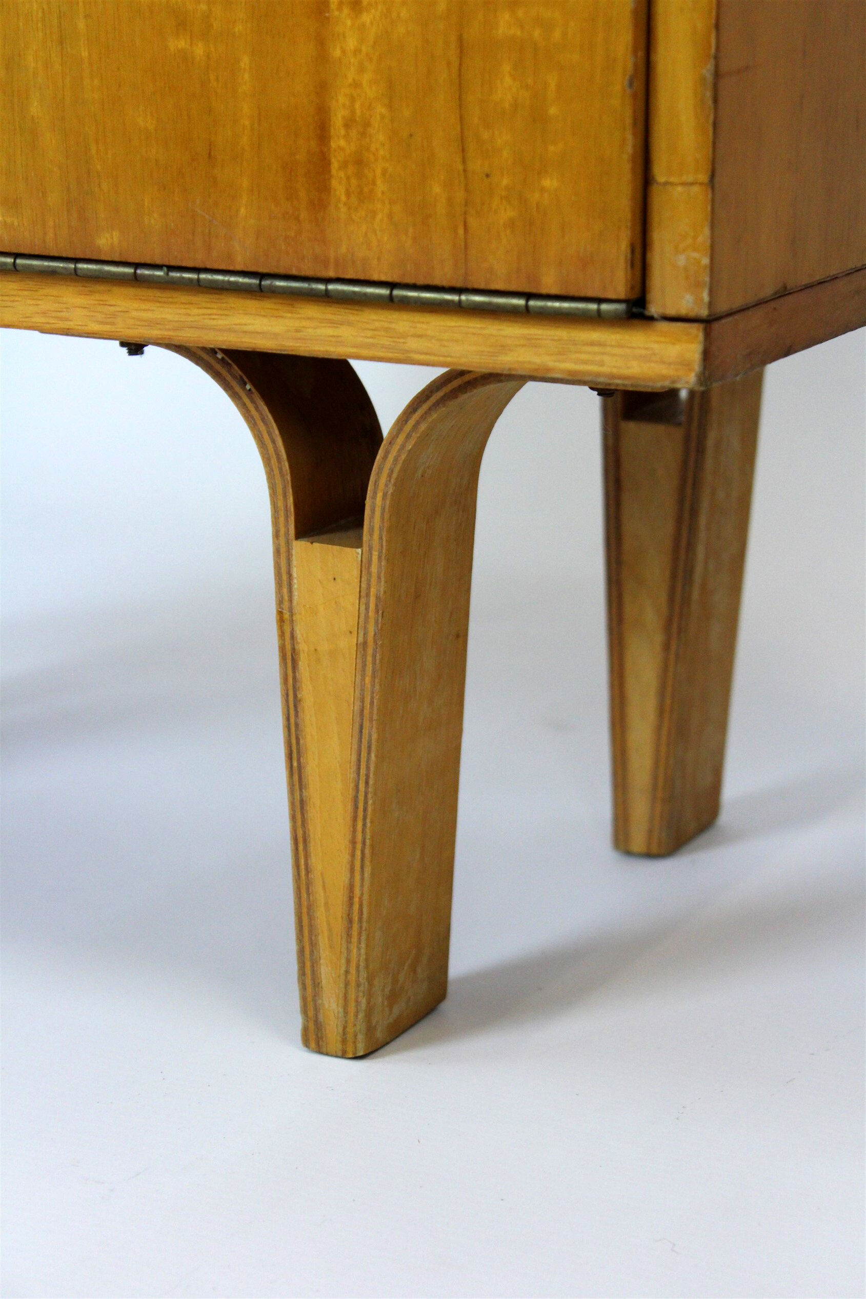 Vintage Nightstands with White Glass Tops, 1970s, Set of 2