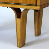 Vintage Nightstands with White Glass Tops, 1970s, Set of 2