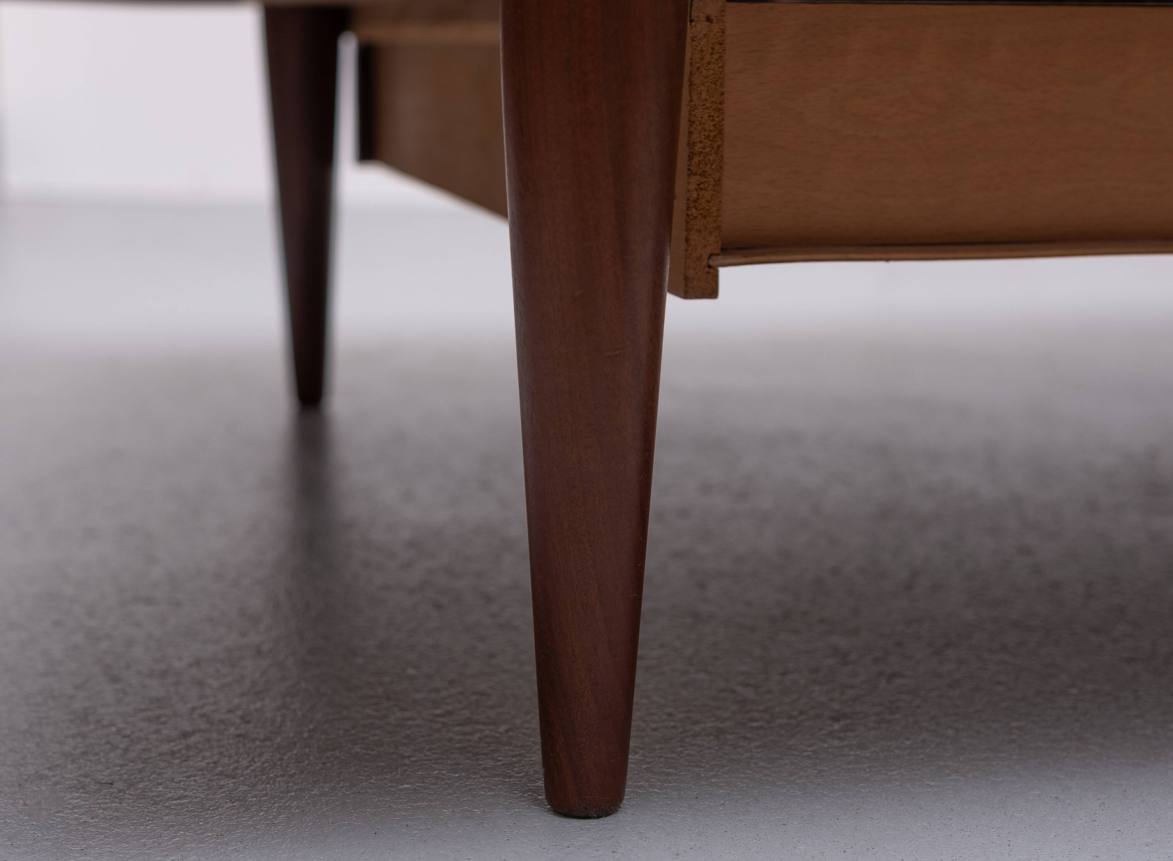 Magnifique méridienne en teck de style minimaliste, années 1950, Hollande