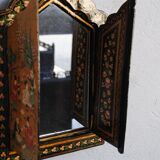 Miroir peint en triptyque 32cm