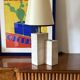 Mid-century modern travertine table lamp, Nucleo Sormani Italy 1960s