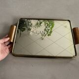 Metal tray and antique mirror