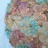 Glass ceiling in glass flowers. Murano 60/70 Barovier & Toso