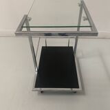 20th century chrome metal rolling serving table
