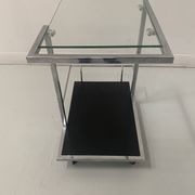 20th century chrome metal rolling serving table