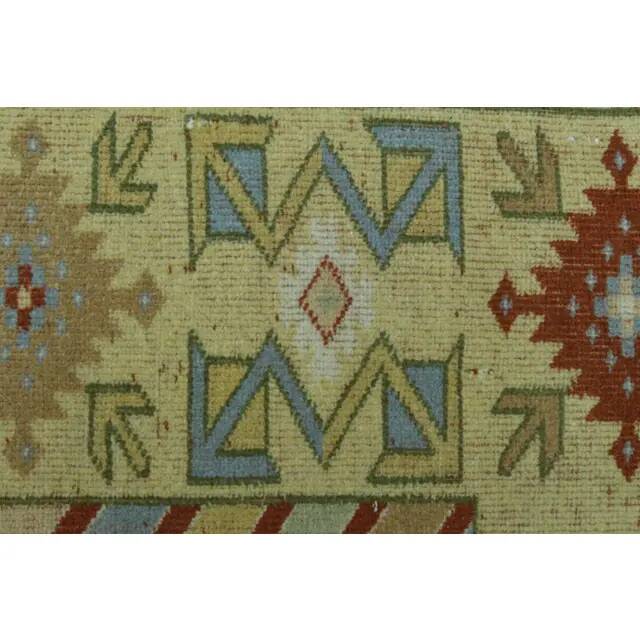 1970s Vintage Turkish Oushak Handmade  Red Yellow Area Rug 152x223