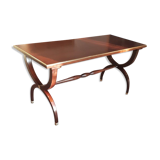 Table basse style directoire pieds curule en acajou