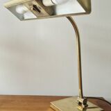 Lampe de bureau style banquier laiton 1970