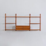 Poul Cadovius Teak dresser Wall Unit With a chest of drawers And 7 Shelves, Denmark 1960s