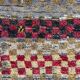 Tapis Tulu turc antique avec motif à carreaux