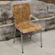 1960s chair in curved plywood on stainless steel base