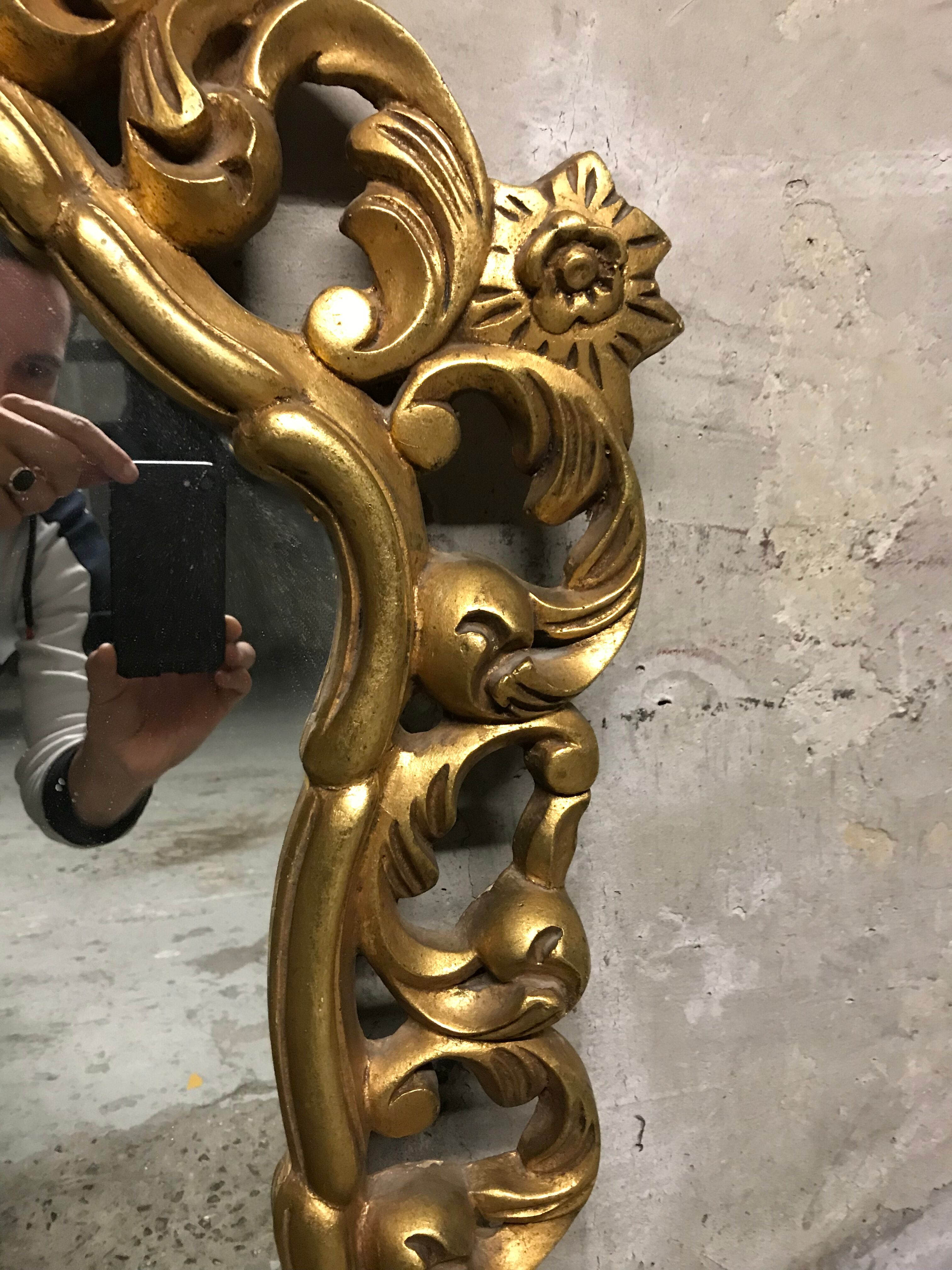 Rococo gold mirror 65x100cm