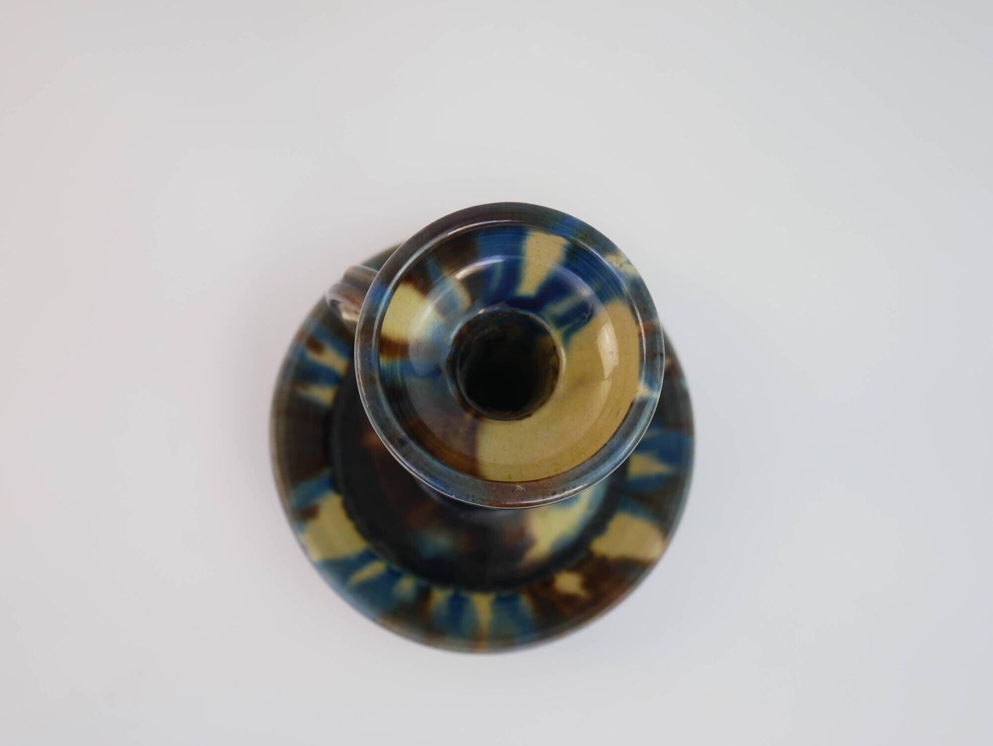 Impressive Vallauris ceramic candle holder signed FPP Vallauris France