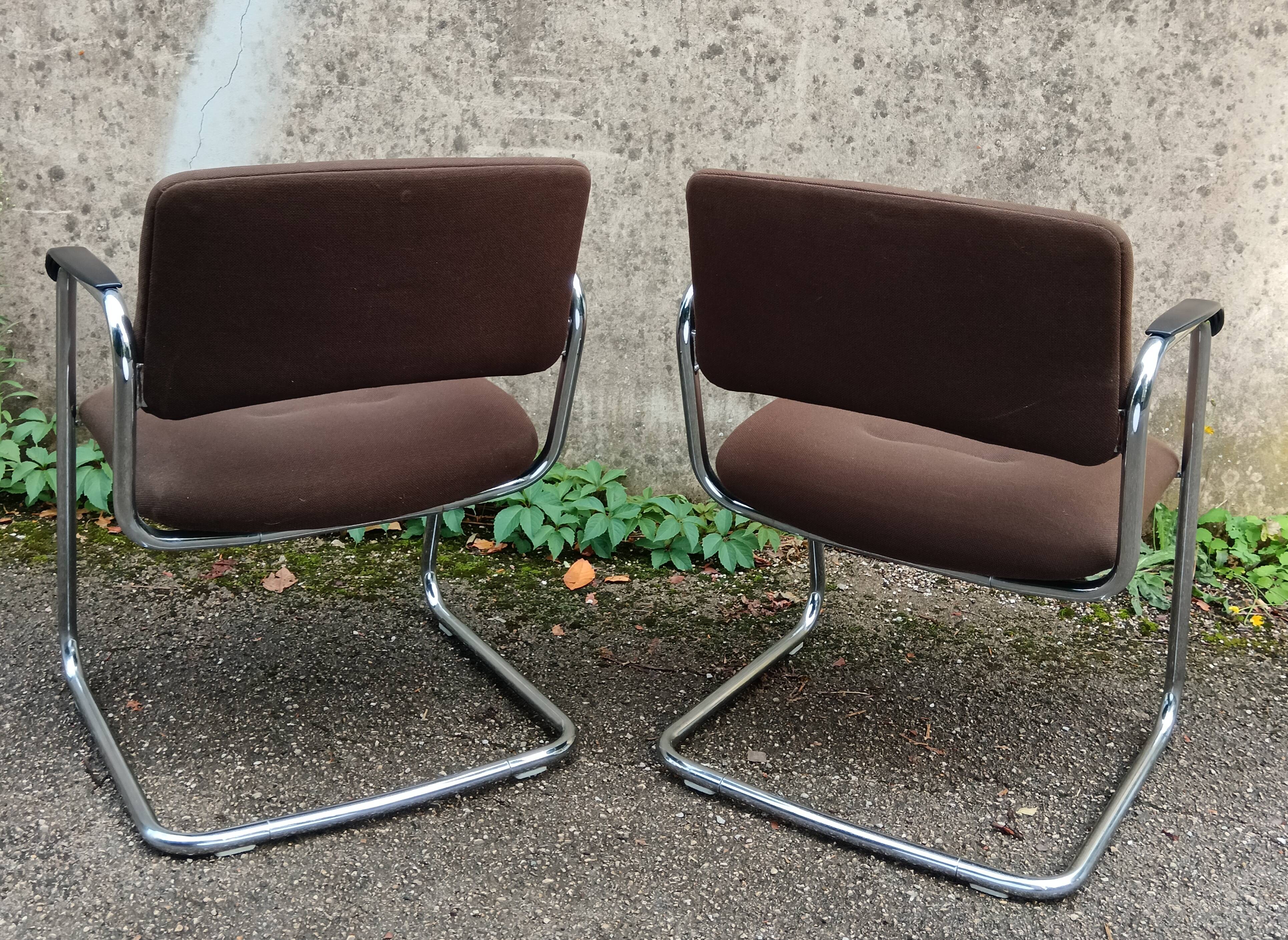 Pair of Strafor cantilever armchairs