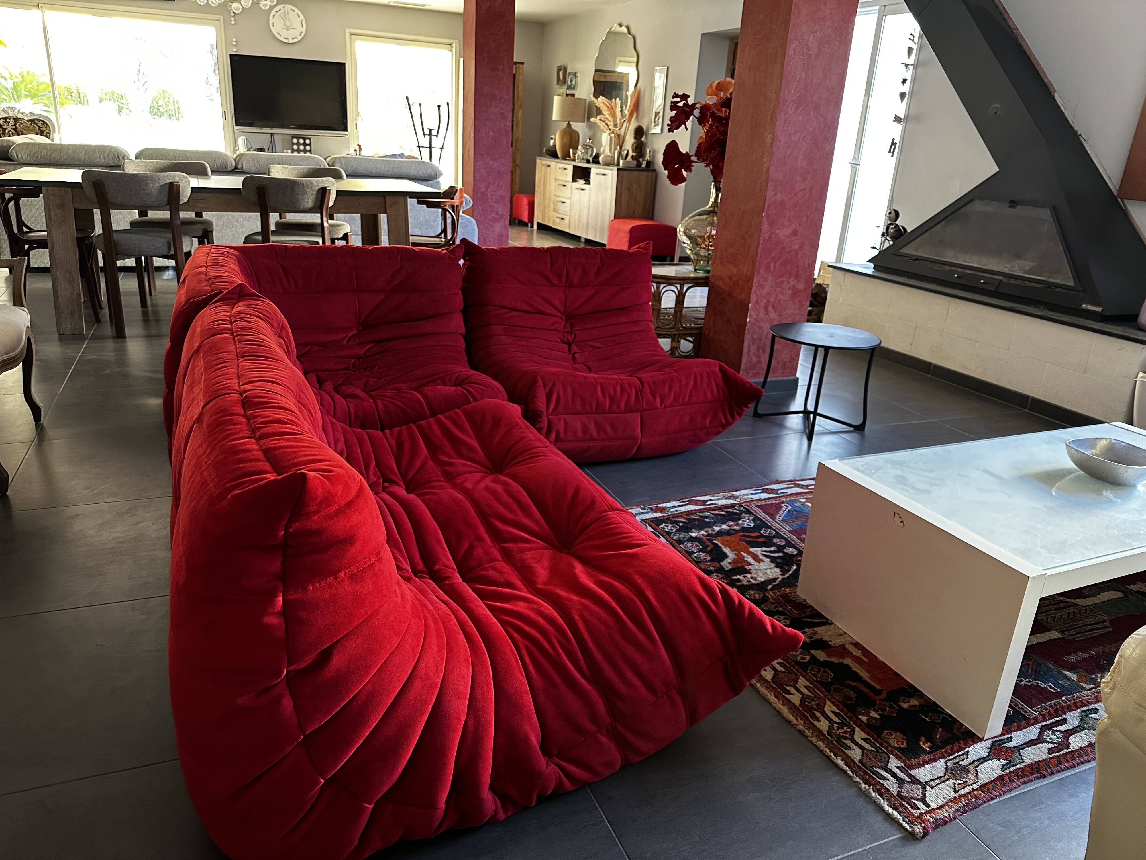 Togo Alcantara red sofa