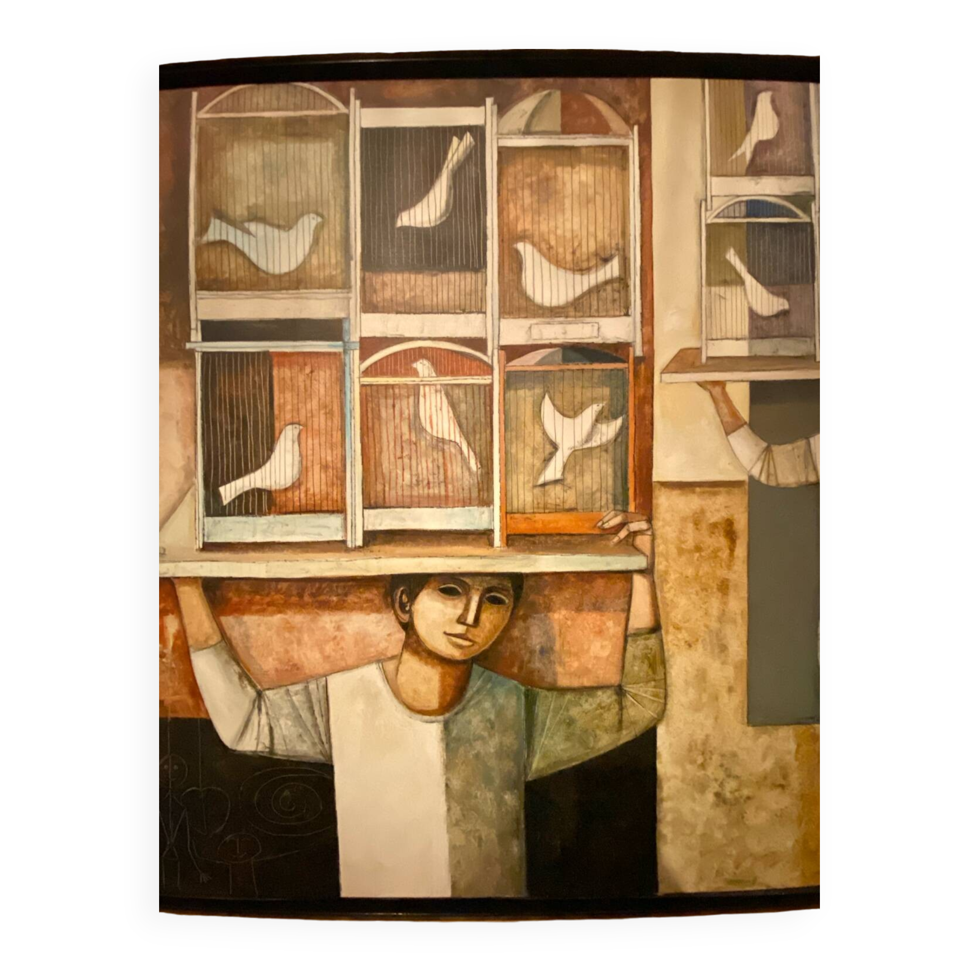 Oil painting by Lucio Renucci "The Cages"