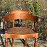 Elegant solid walnut office chair circa 1900.