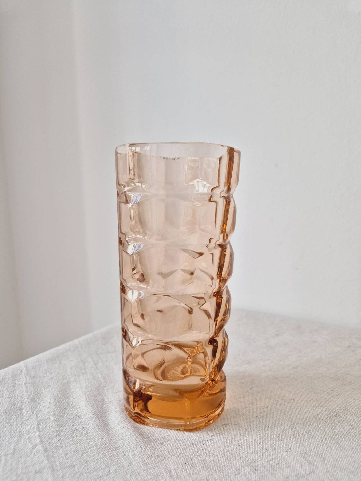 Glass vase 'Rosaline' Art Deco style '60s - Vintage Luminarc