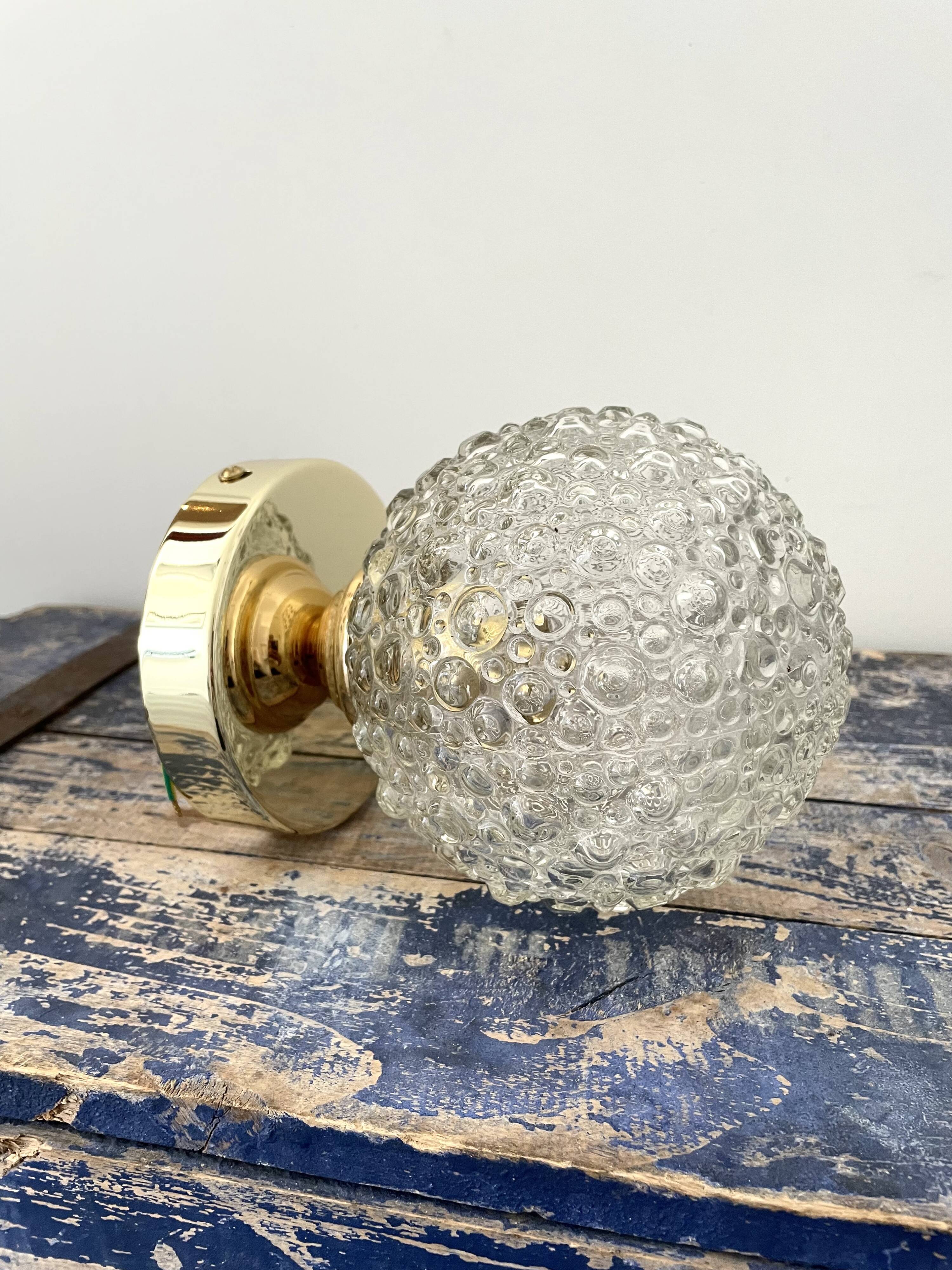 Vintage bubble globe lamp electrified to new