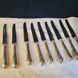 Box of 10 silver metal knives Cristofle