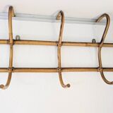 Vintage Rattan Wall Coat Rack