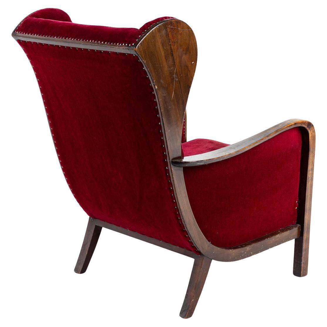 A rare high-backed lounge chair by Knoll, Art Deco.