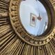 Vintage 1960 sun mirror witch's eye fine gold resin - 26 cm
