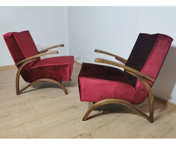 Art deco armchairs by Jindrich Halabala
