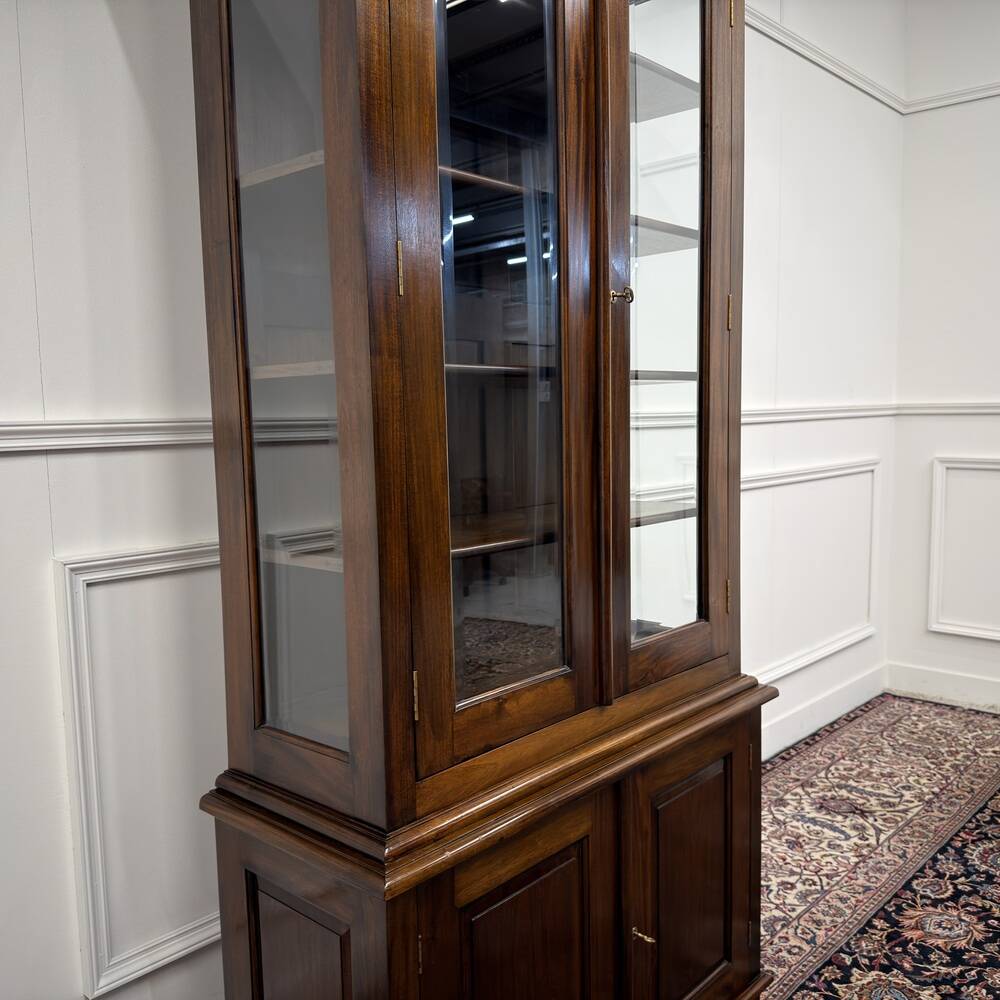 Classic English Bookcase with Glass Doors