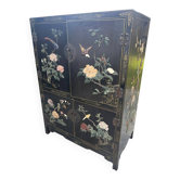 Lacquered Chinese furniture with semi-precious stones 1970