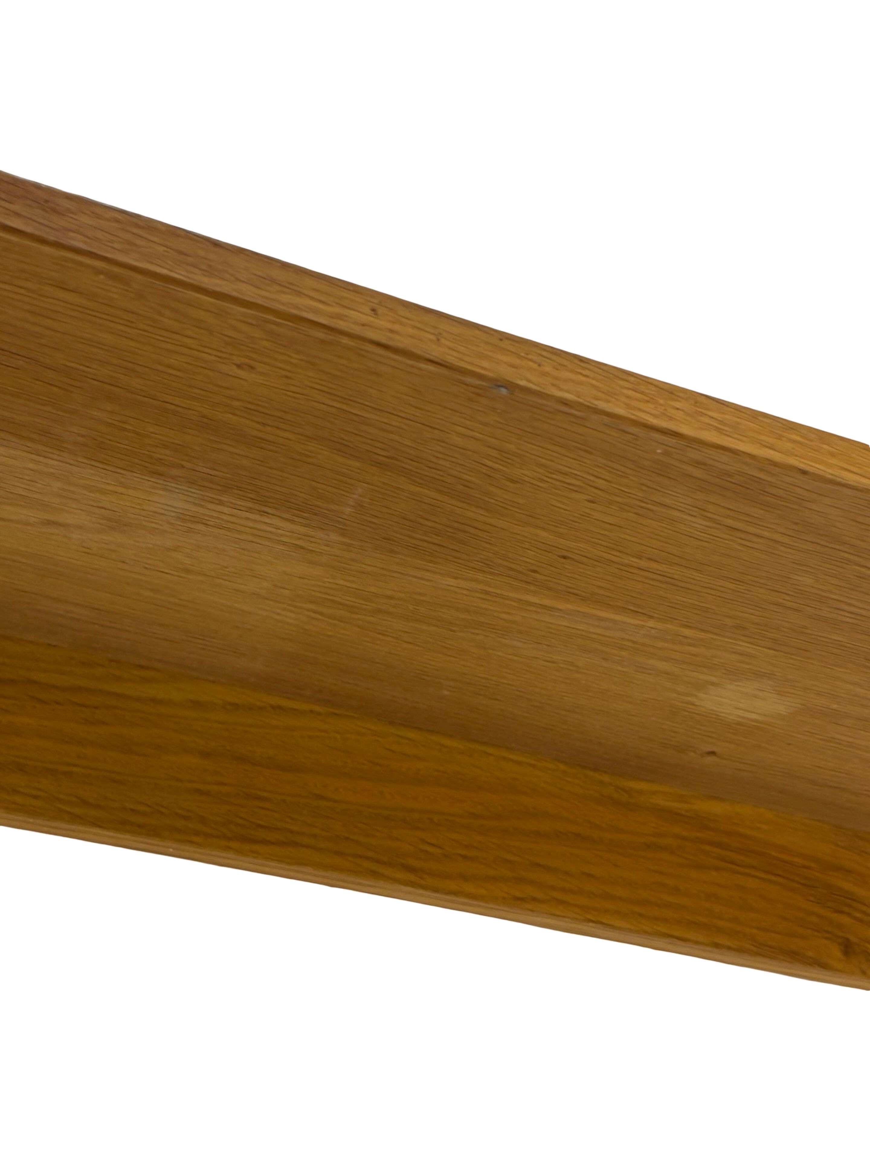 Vintage oak wall rack book shelf wood minimalist 80's design.