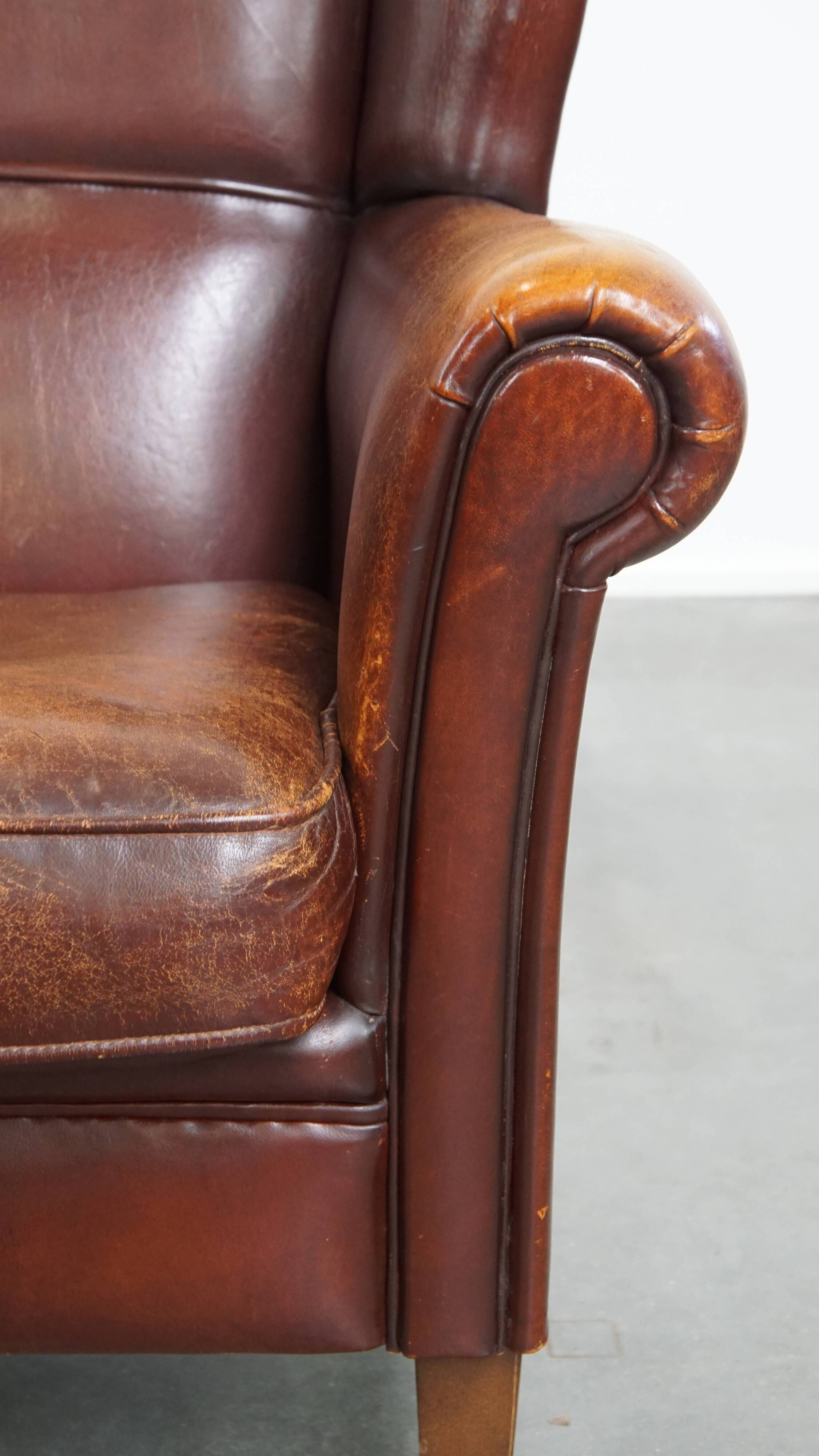 Sheepskin Leather Wingback Chair